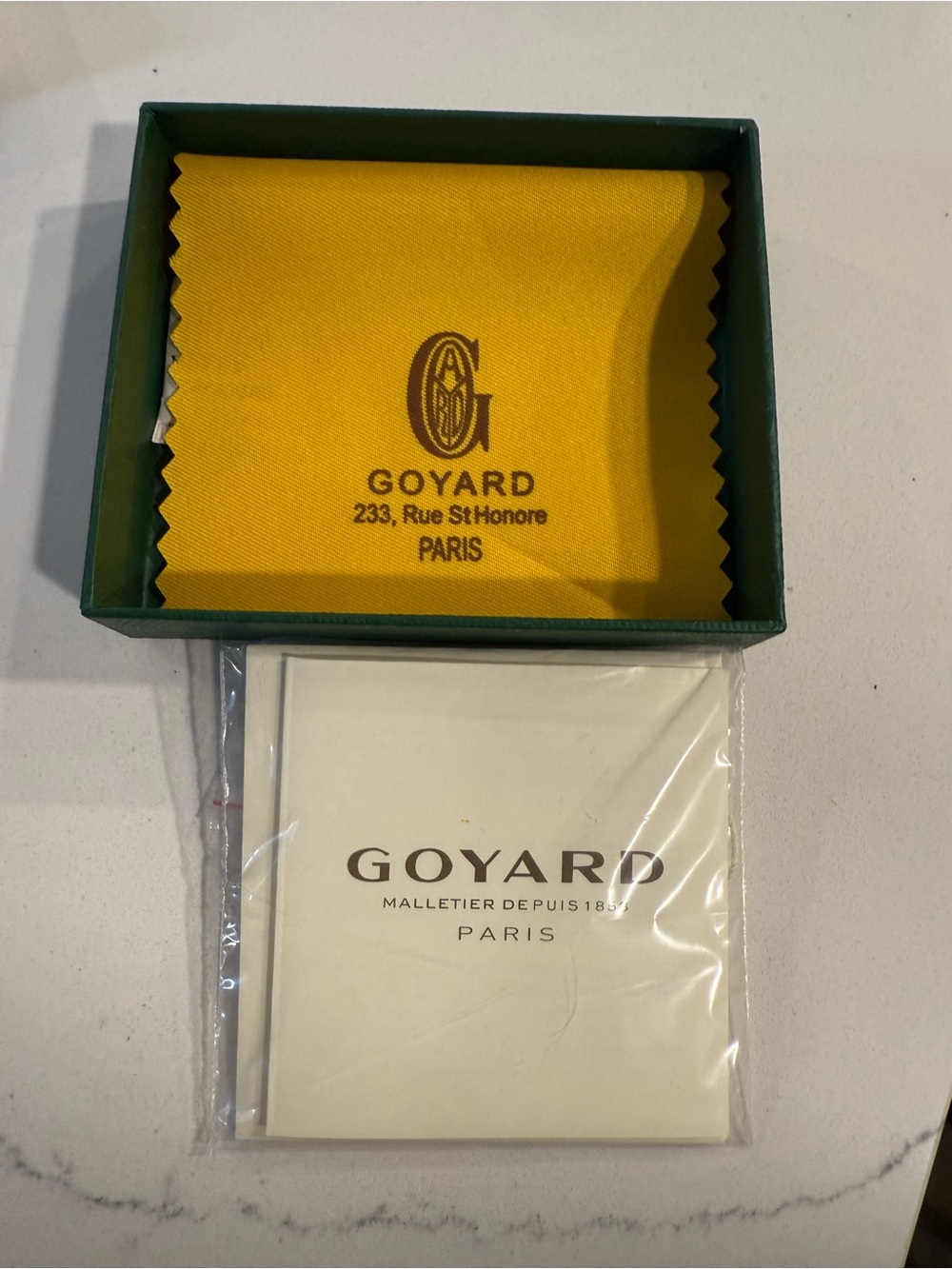 Goyard Brown and Black Chevron Card Holder with Tan Trim - Picture 5 of 6